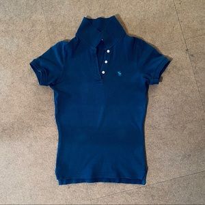 Y2K Abercrombie & Fitch navy blue polo